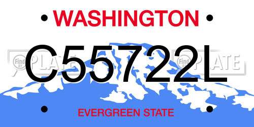 C55722L Washington License Plate