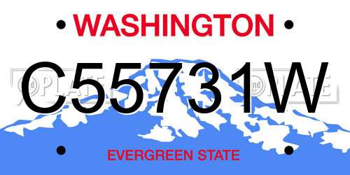 C55731W Washington License Plate
