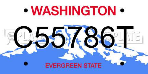 C55786T Washington License Plate