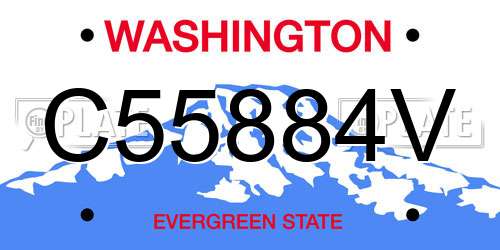 C55884V Washington License Plate
