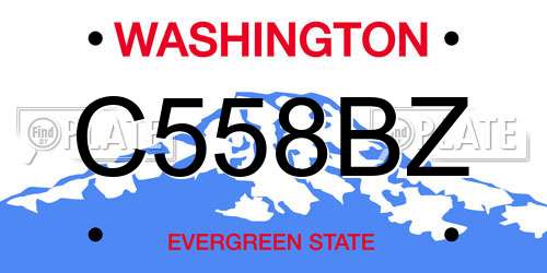C558BZ Washington License Plate
