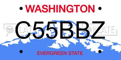 C55BBZ Washington License Plate