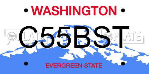 C55BST Washington License Plate
