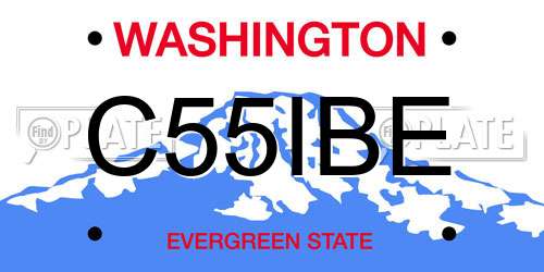 C55IBE Washington License Plate