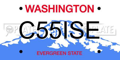 C55ISE Washington License Plate