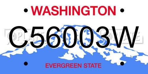 C56003W Washington License Plate
