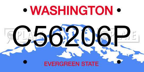 C56206P Washington License Plate
