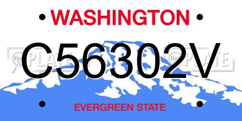 C56302V Washington License Plate