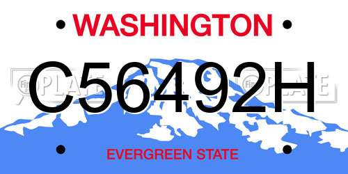 C56492H Washington License Plate