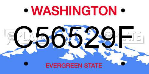C56529F Washington License Plate