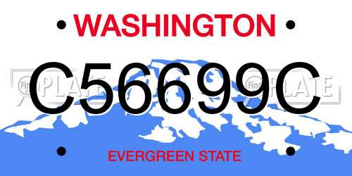 C56699C Washington License Plate