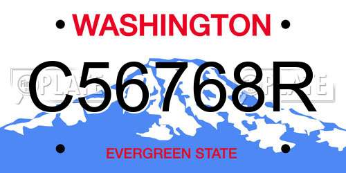 C56768R Washington License Plate