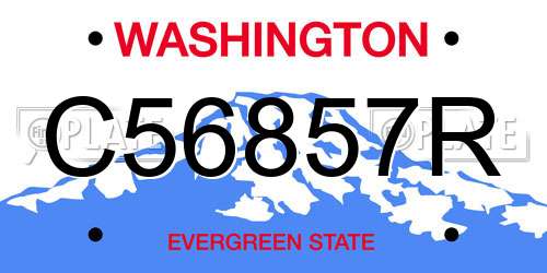 C56857R Washington License Plate