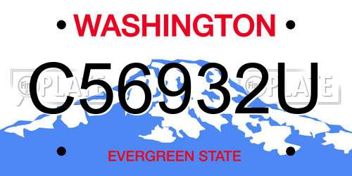 C56932U Washington License Plate