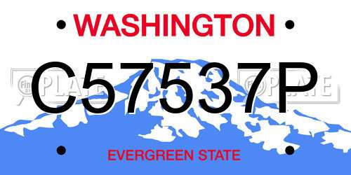 C57537P Washington License Plate
