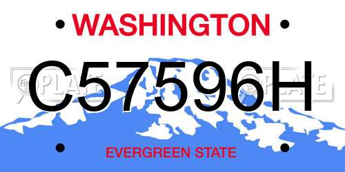 C57596H Washington License Plate