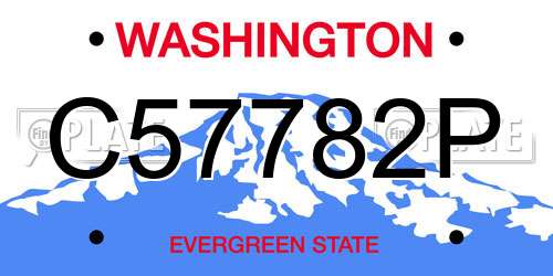 C57782P Washington License Plate