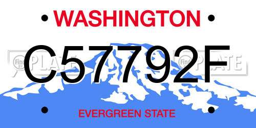 C57792F Washington License Plate