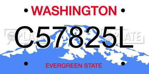 C57825L Washington License Plate