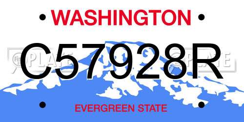C57928R Washington License Plate