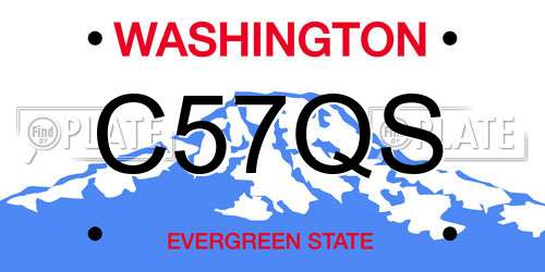 C57QS Washington License Plate