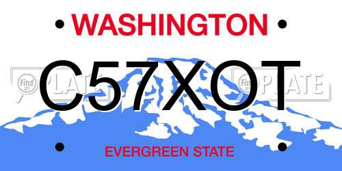 C57XOT Washington License Plate