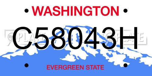 C58043H Washington License Plate