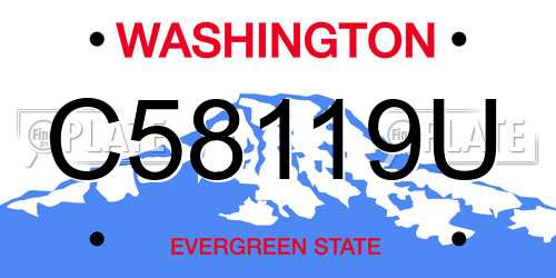 C58119U Washington License Plate