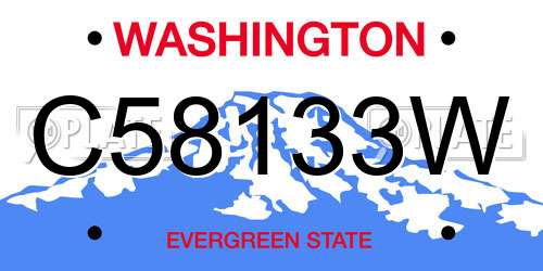 C58133W Washington License Plate