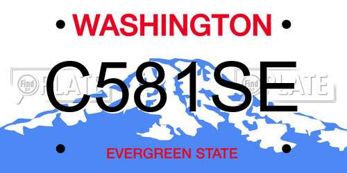 C581SE Washington License Plate