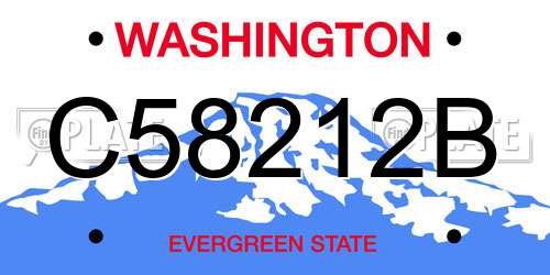 C58212B Washington License Plate
