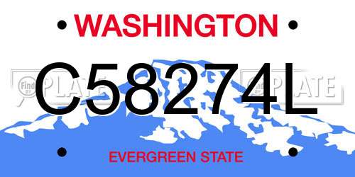 C58274L Washington License Plate