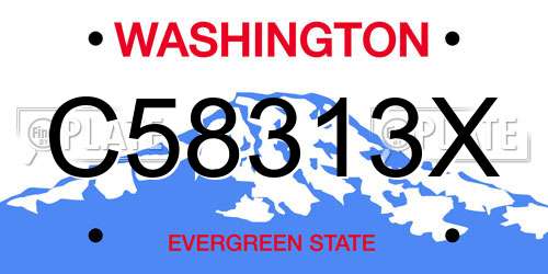 C58313X Washington License Plate