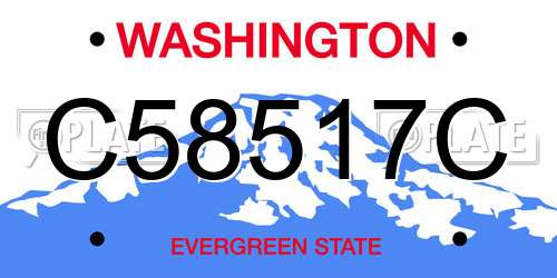 C58517C Washington License Plate