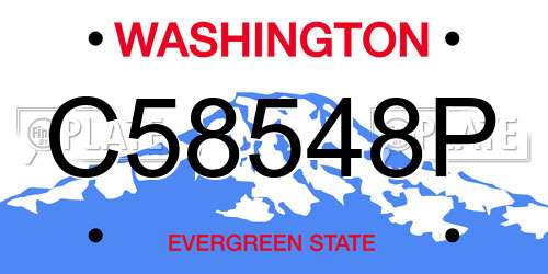 C58548P Washington License Plate