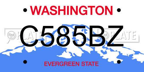 C585BZ Washington License Plate