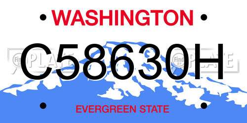 C58630H Washington License Plate