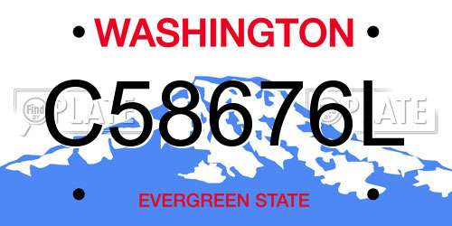 C58676L Washington License Plate