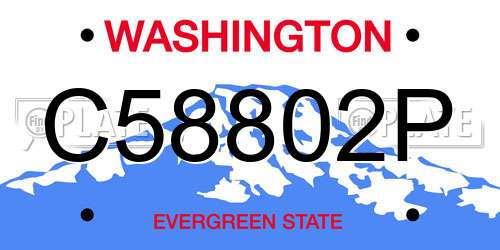 C58802P Washington License Plate