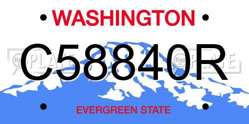 C58840R Washington License Plate