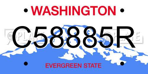 C58885R Washington License Plate