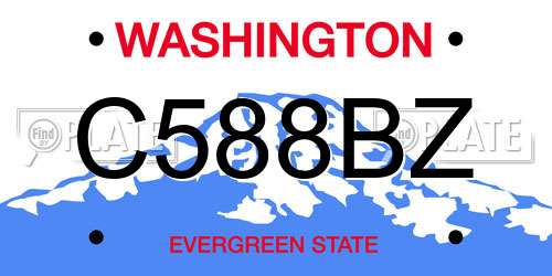 C588BZ Washington License Plate