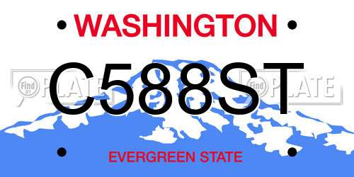 C588ST Washington License Plate