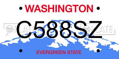 C588SZ Washington License Plate