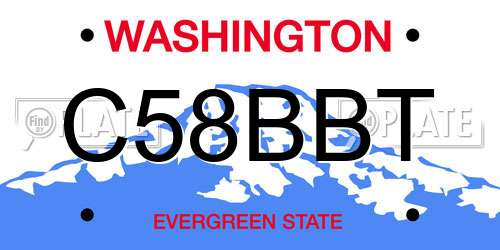C58BBT Washington License Plate
