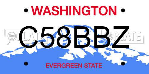 C58BBZ Washington License Plate