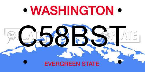 C58BST Washington License Plate