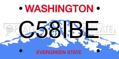 C58IBE Washington License Plate