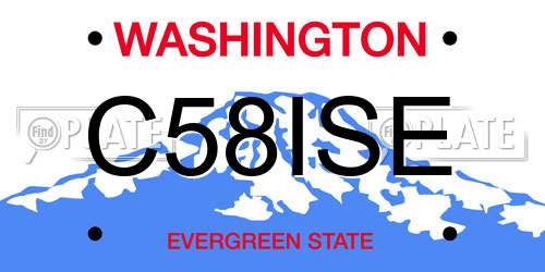 C58ISE Washington License Plate