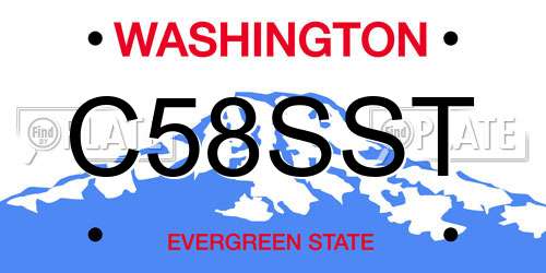 C58SST Washington License Plate